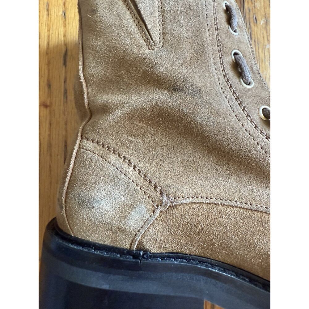 All Saints Ariel Brown Suede Zip Up Combat Boots Size 37 - Picture 7 of 15